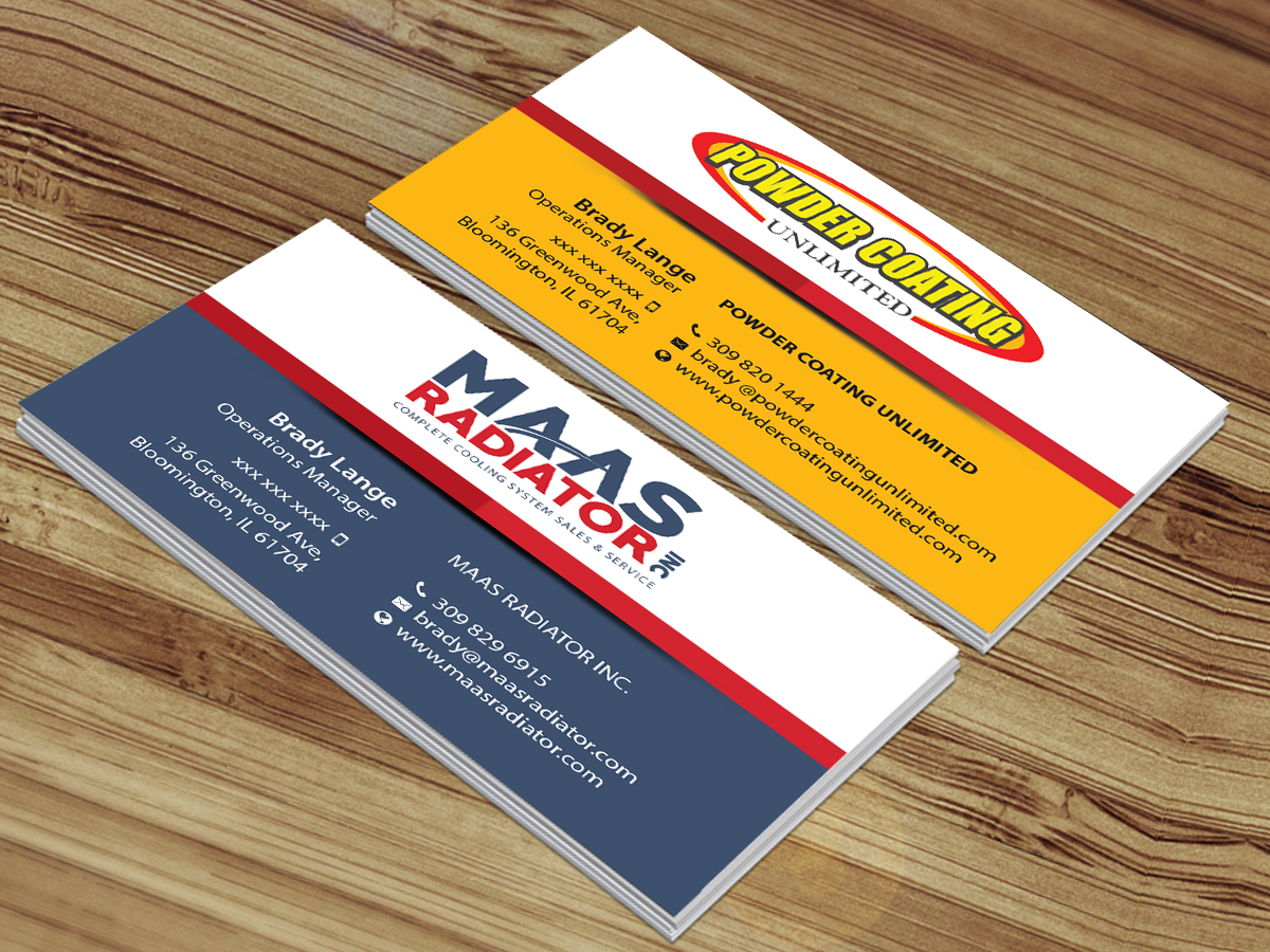 Diseño de Tarjeta de Presentación por Creations Box 2015 para Maas Radiator Inc | Diseño #13223813