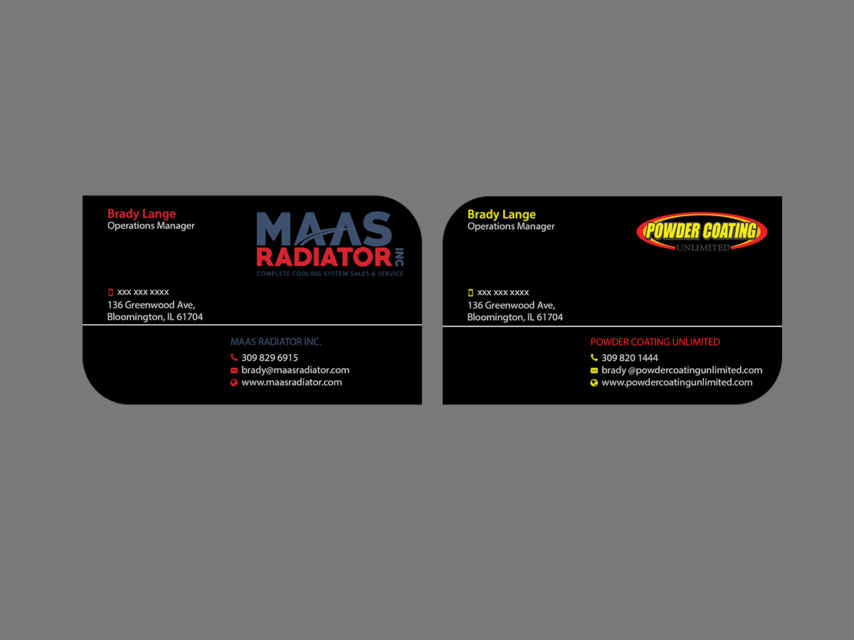 Diseño de Tarjeta de Presentación por Creations Box 2015 para Maas Radiator Inc | Diseño #13228091