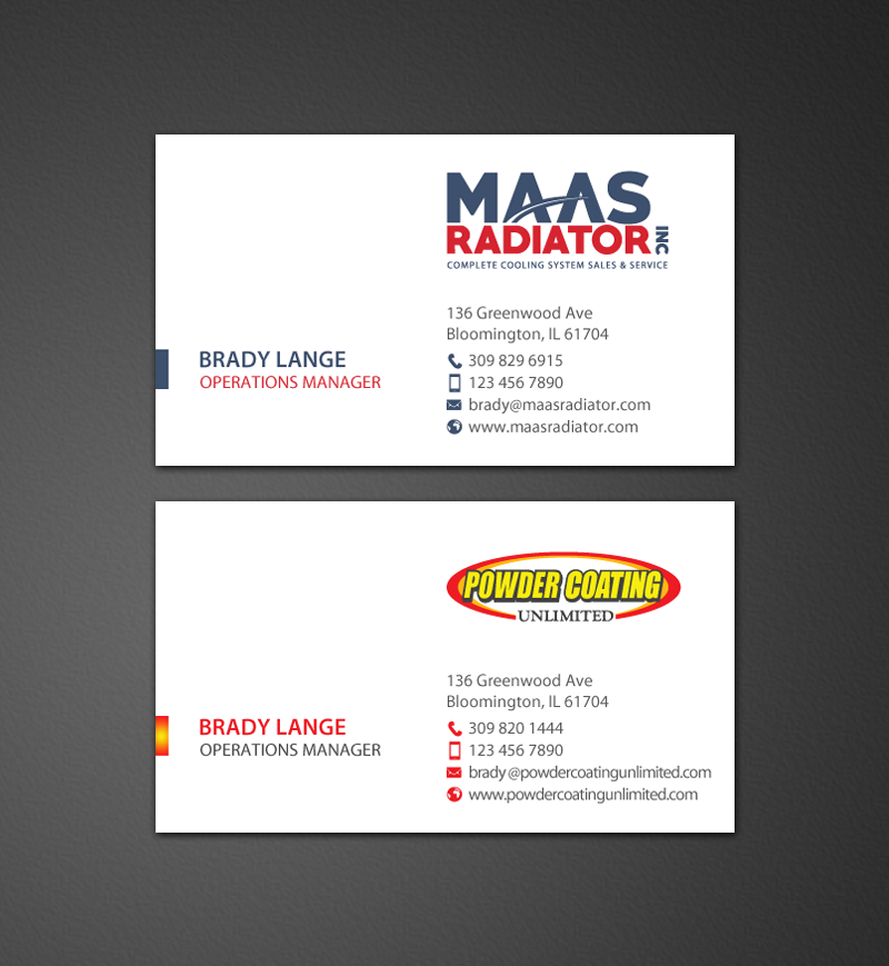 Diseño de Tarjeta de Presentación por chandrayaan.creative para Maas Radiator Inc | Diseño #13206810