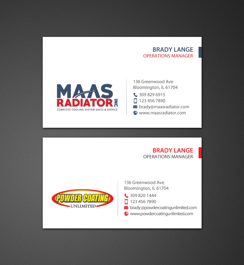Diseño de Tarjeta de Presentación por chandrayaan.creative para Maas Radiator Inc | Diseño #13206811