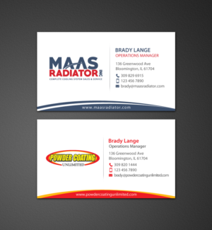 Diseño de Tarjeta de Presentación por chandrayaan.creative para Maas Radiator Inc | Diseño: #13206813