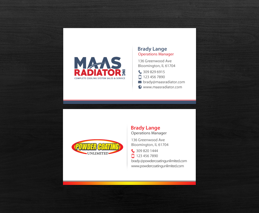 Diseño de Tarjeta de Presentación por chandrayaan.creative para Maas Radiator Inc | Diseño #13206872
