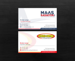 Diseño de Tarjeta de Presentación por chandrayaan.creative para Maas Radiator Inc | Diseño: #13206880