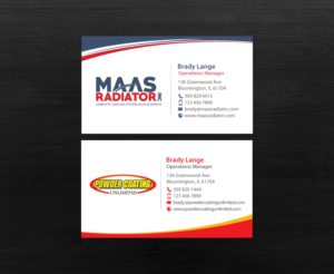 Diseño de Tarjeta de Presentación por chandrayaan.creative para Maas Radiator Inc | Diseño: #13206892