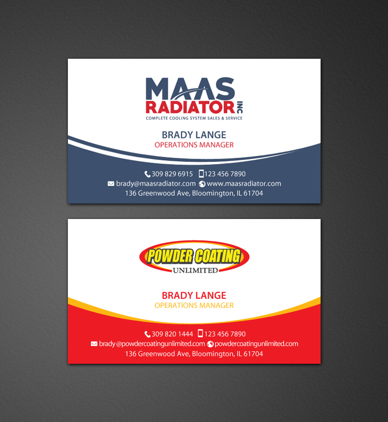 Diseño de Tarjeta de Presentación por chandrayaan.creative para Maas Radiator Inc | Diseño #13206919