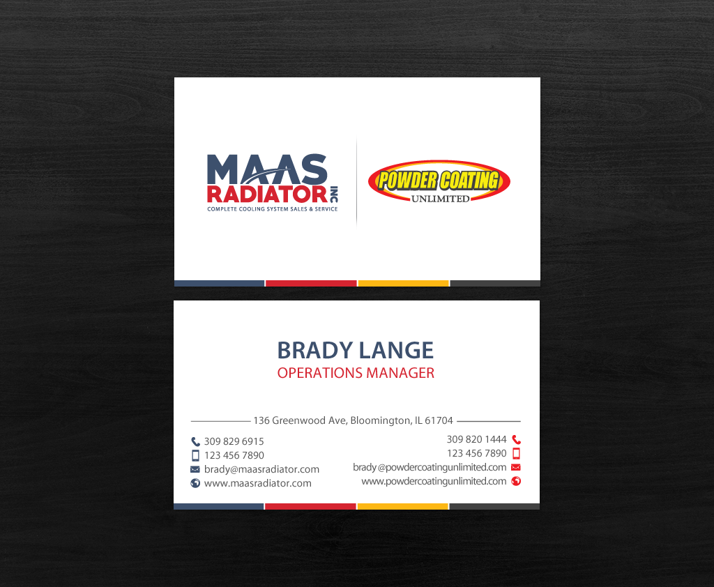 Diseño de Tarjeta de Presentación por chandrayaan.creative para Maas Radiator Inc | Diseño #13209309