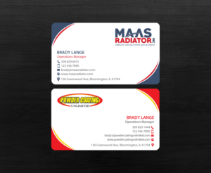 Diseño de Tarjeta de Presentación por chandrayaan.creative para Maas Radiator Inc | Diseño: #13209312