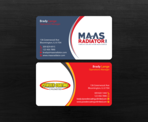 Diseño de Tarjeta de Presentación por chandrayaan.creative para Maas Radiator Inc | Diseño: #13295733