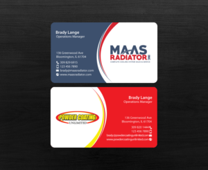 Diseño de Tarjeta de Presentación por chandrayaan.creative para Maas Radiator Inc | Diseño: #13325775