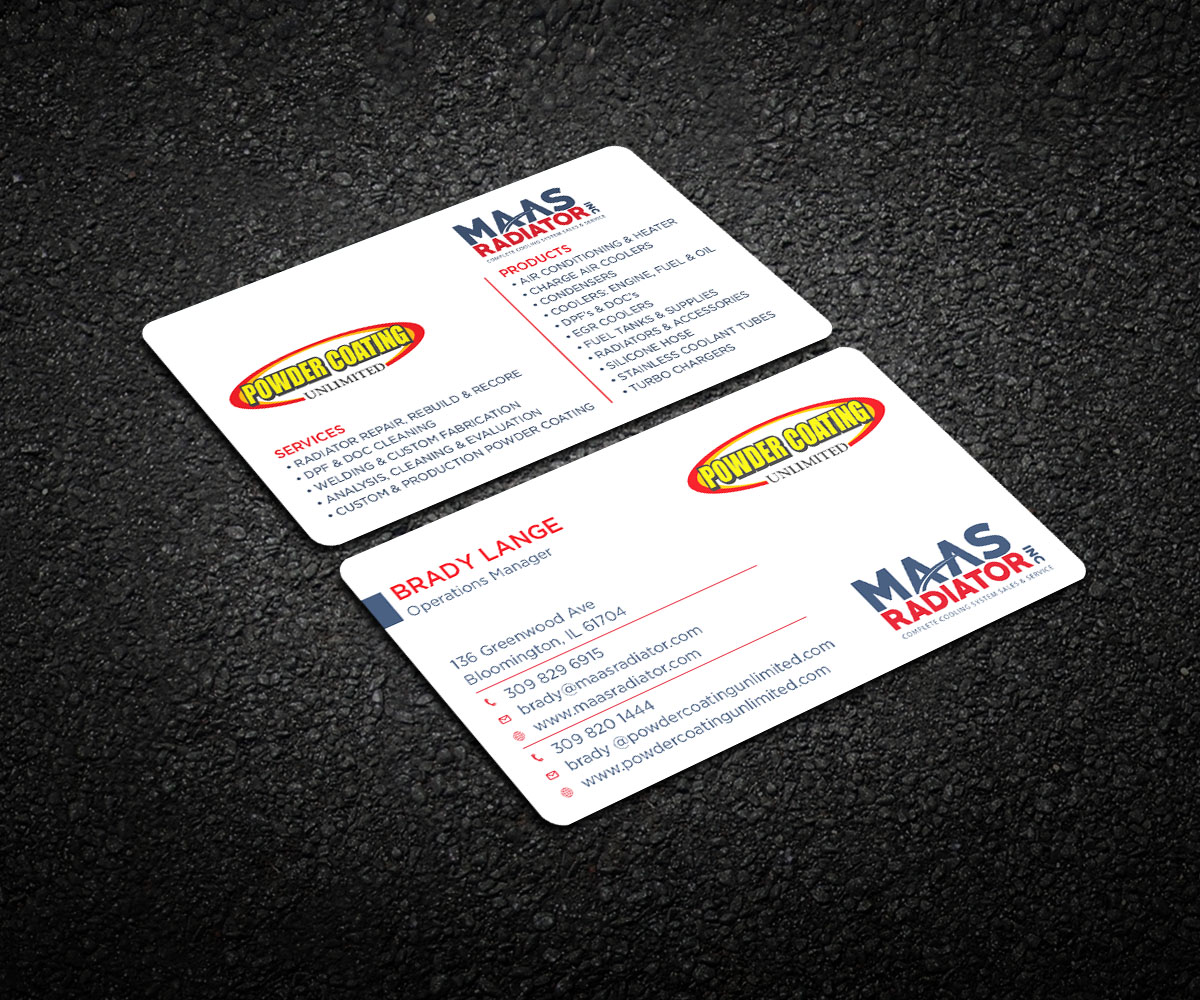 Diseño de Tarjeta de Presentación por Respodesign para Maas Radiator Inc | Diseño #13254463