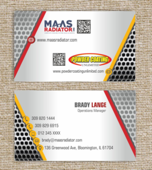 Diseño de Tarjeta de Presentación por IneseRo para Maas Radiator Inc | Diseño: #13209684