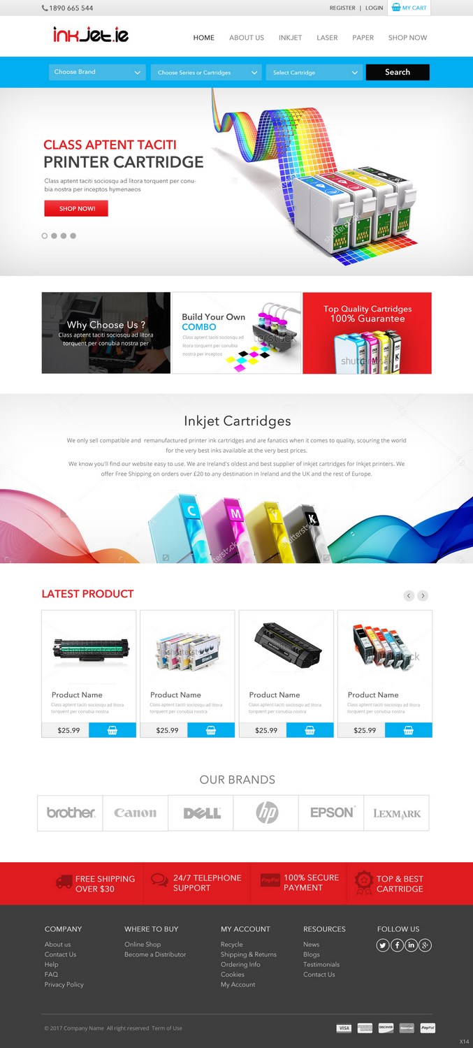 New layout for printer ink webiste | 44 Web Designs for Poptents.eu