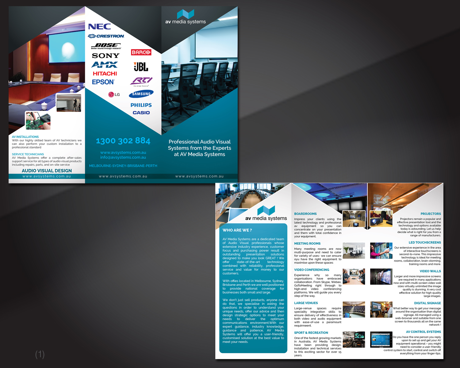 elegant serious business flyer design for av media systems by