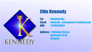 Visitenkarten-Design von RNB für KENNEDY adornment | Design #2453665
