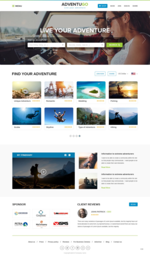 Web Design par pb pour Adventugo Inc. | Design : #13237287