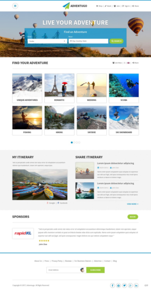 Web Design par pb pour Adventugo Inc. | Design : #13237292