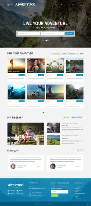Web Design par pb pour Adventugo Inc. | Design : #13247105