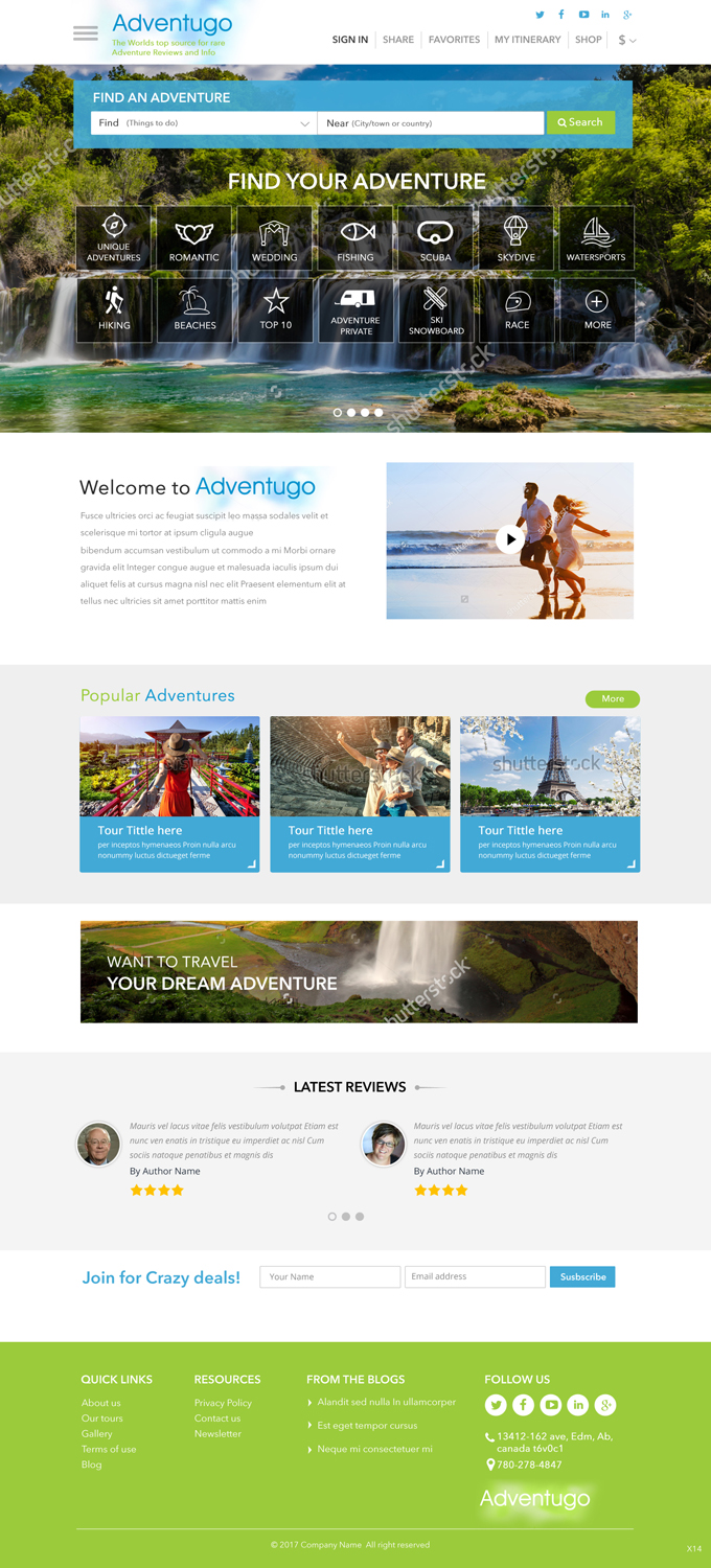 Web Design by pb for Adventugo Inc. | Design #13437652