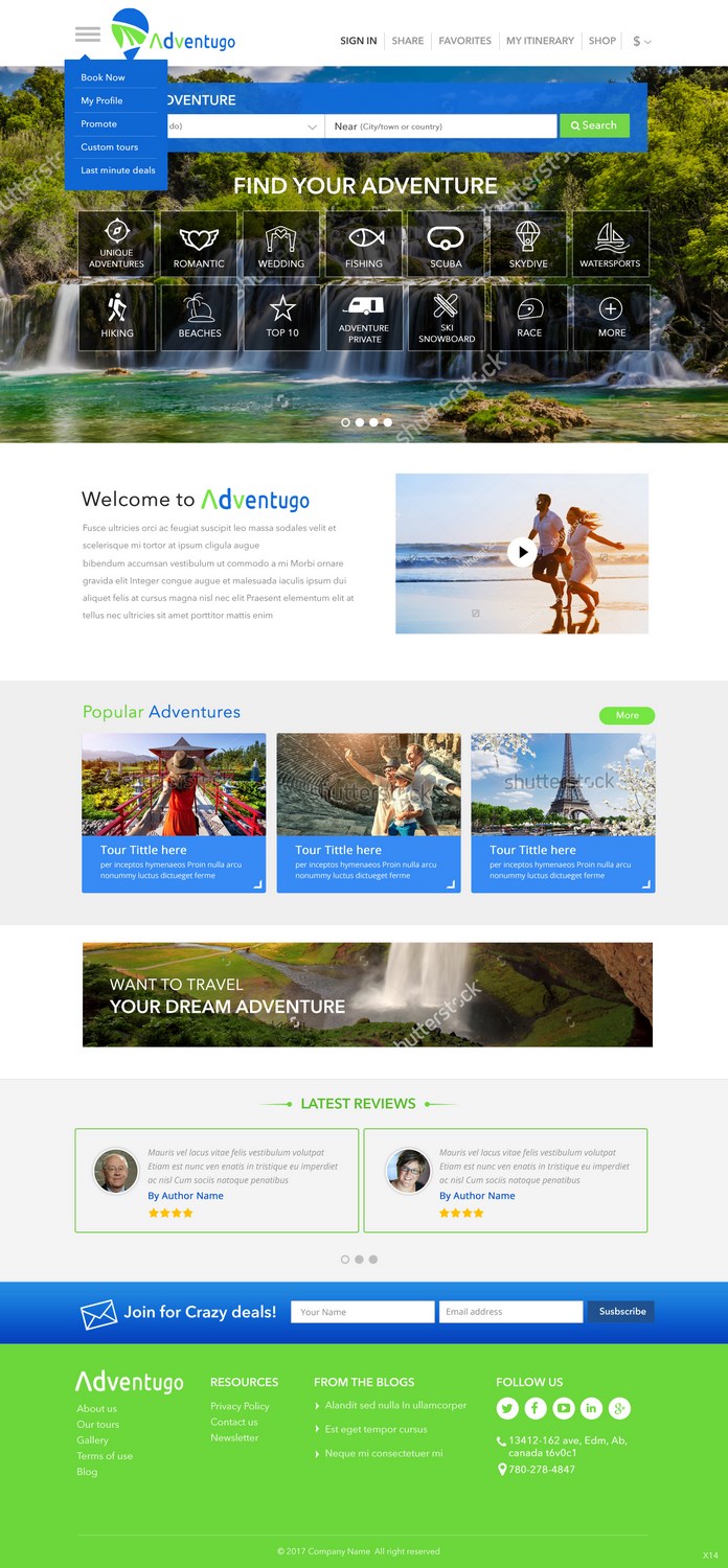 Web Design by pb for Adventugo Inc. | Design #13508786
