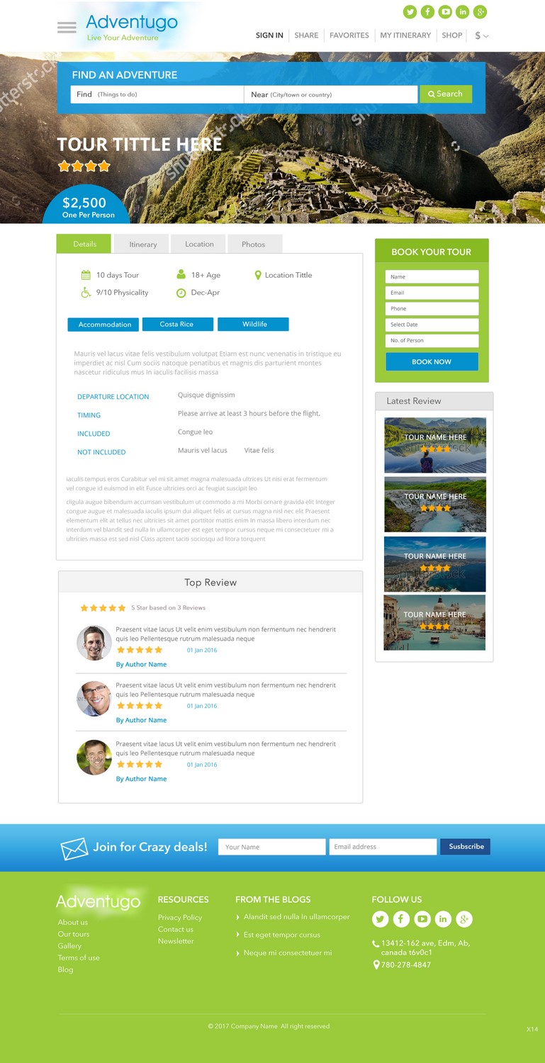 Web Design by pb for Adventugo Inc. | Design #13574086