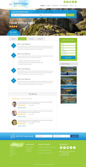 Web Design by pb for Adventugo Inc. | Design: #13574097