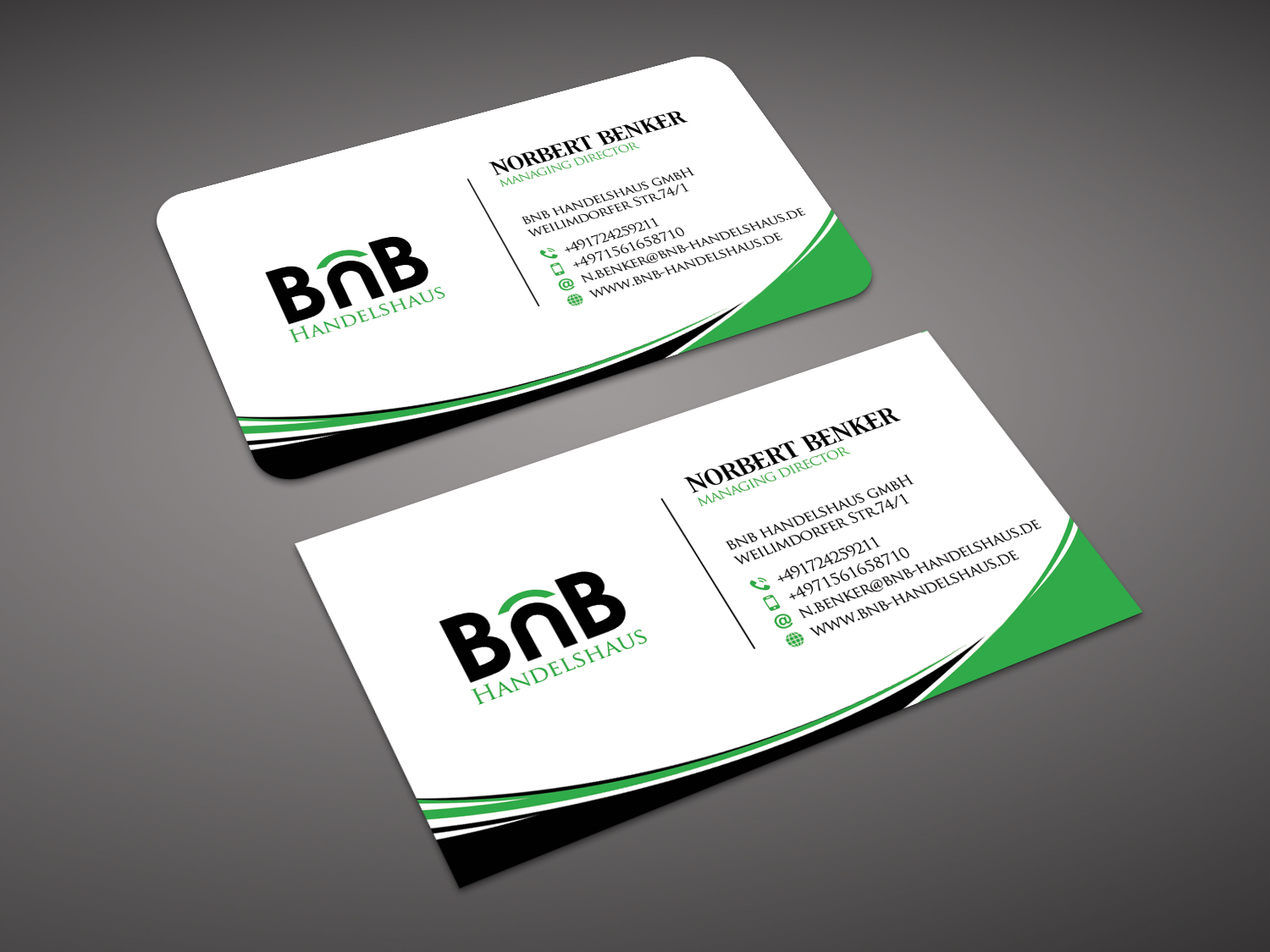 Elegant, Serious, Trade Business Card Design for BnB Handelshaus by GP |  Design #13228456