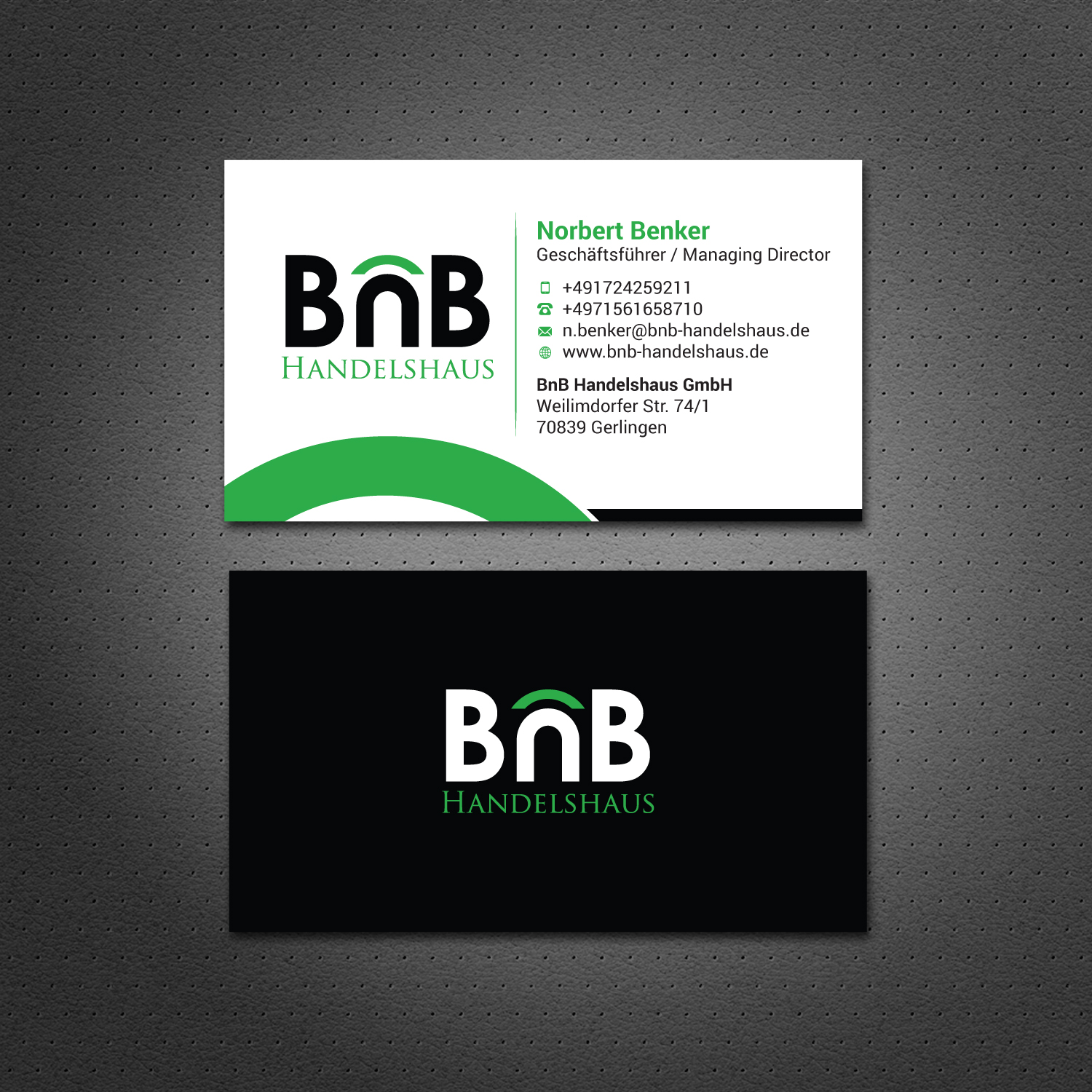 Business Card Design by Dezero for BnB Handelshaus | Design #13226233