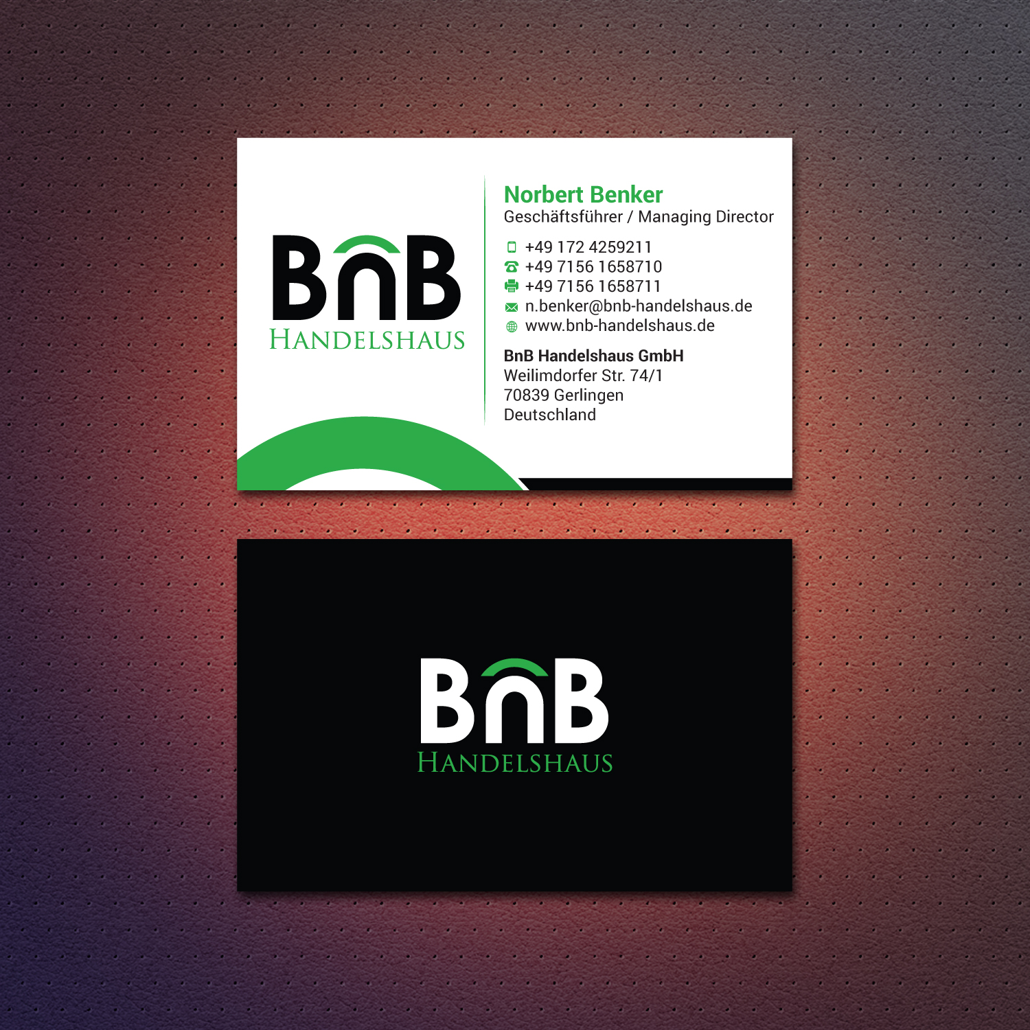 Business Card Design by Dezero for BnB Handelshaus | Design #13351842