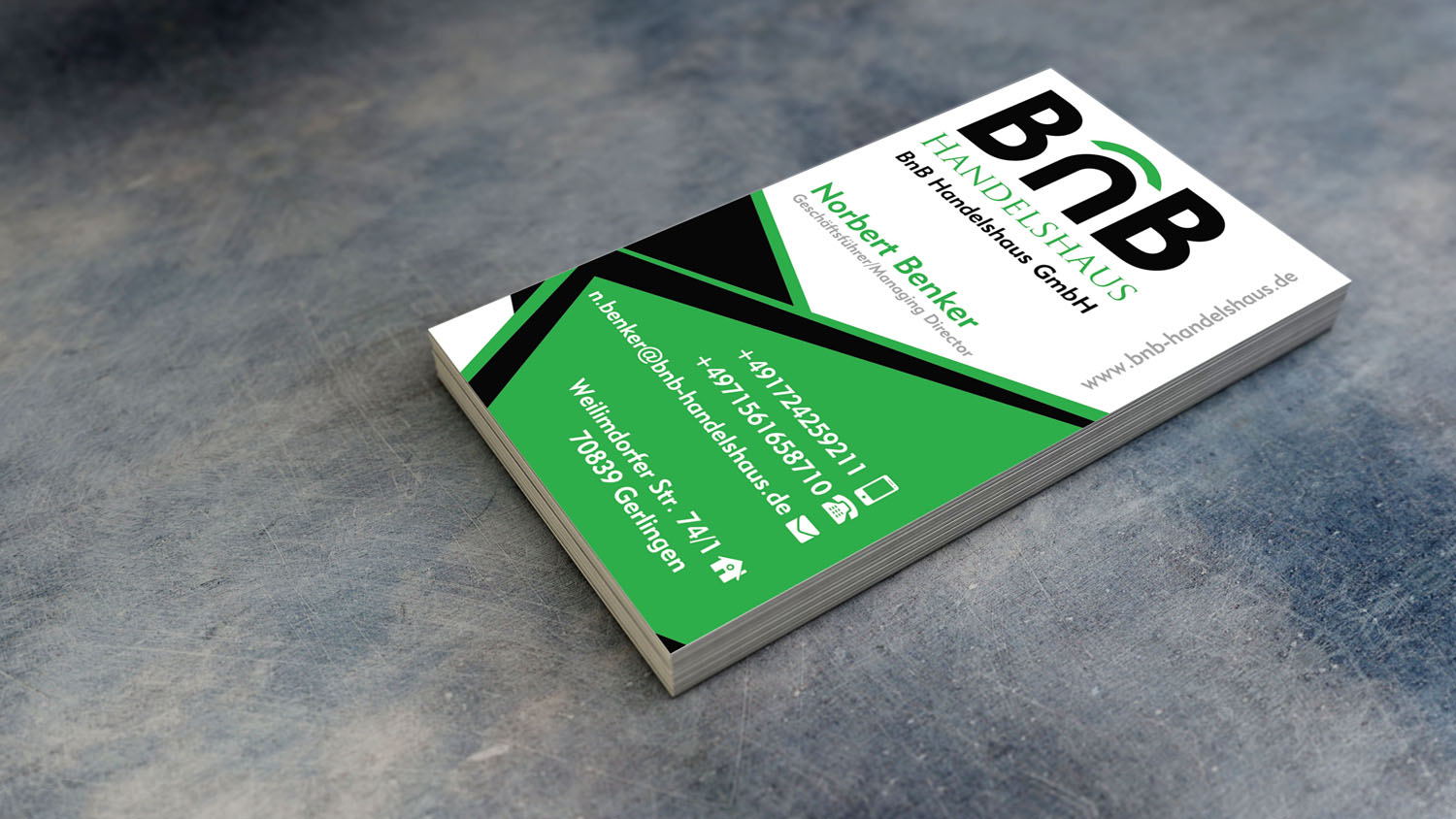 Diseño de Tarjeta de Presentación por peejay para BnB Handelshaus | Diseño #13249119