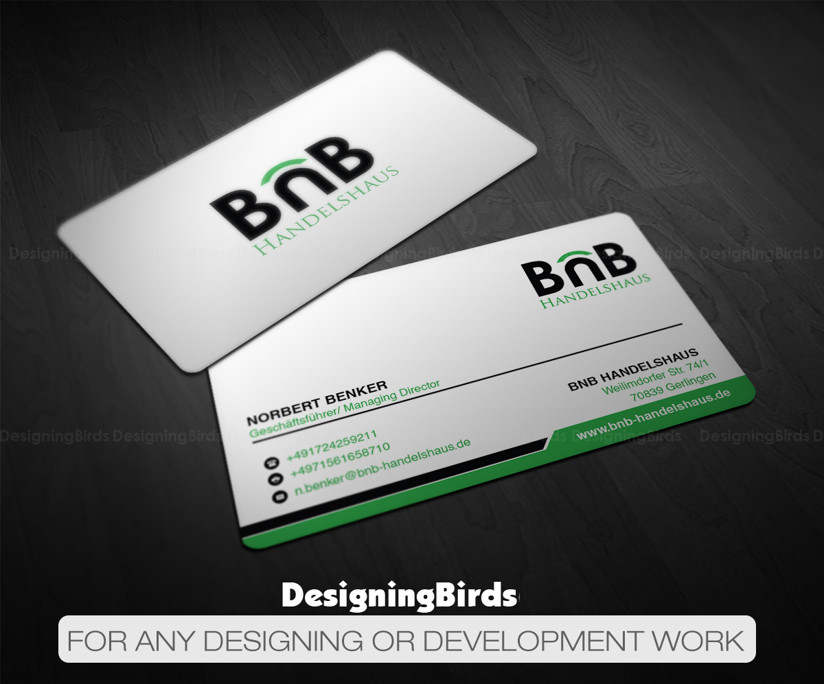 Business Card Design by Designing Birds for BnB Handelshaus | Design #13226916