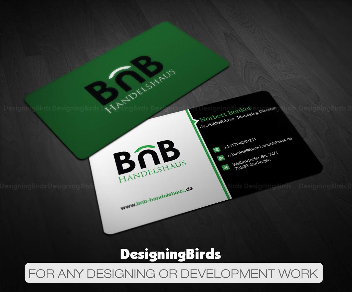 Business Card Design by Designing Birds for BnB Handelshaus | Design #13227045