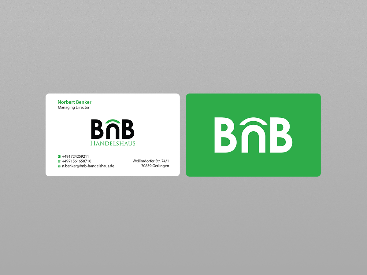 Business Card Design by Creations Box 2015 for BnB Handelshaus | Design #13238561