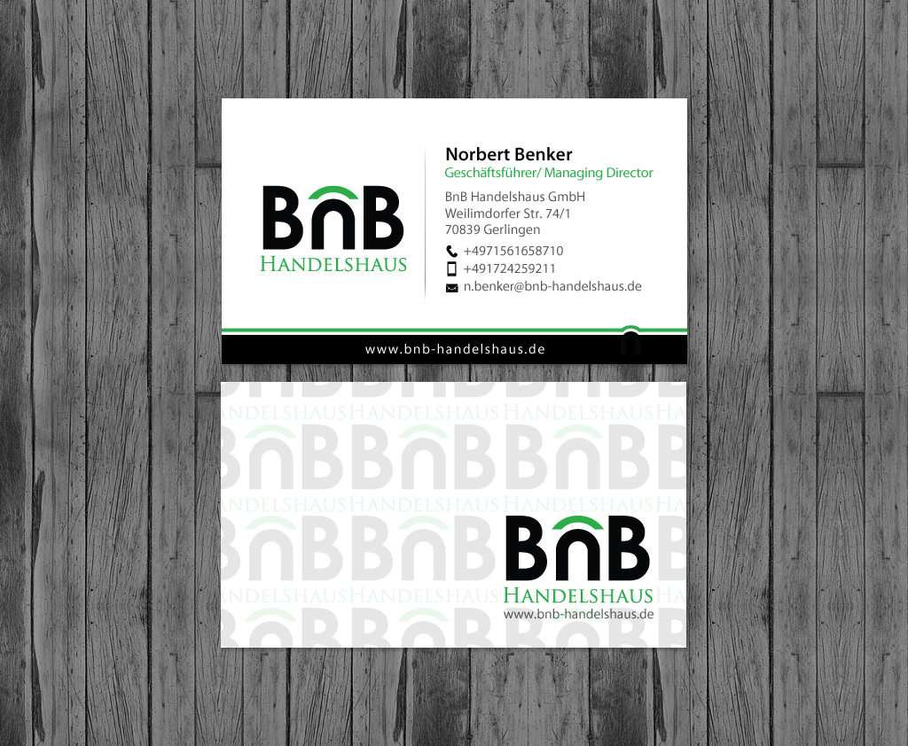 Diseño de Tarjeta de Presentación por chandrayaan.creative para BnB Handelshaus | Diseño #13232416