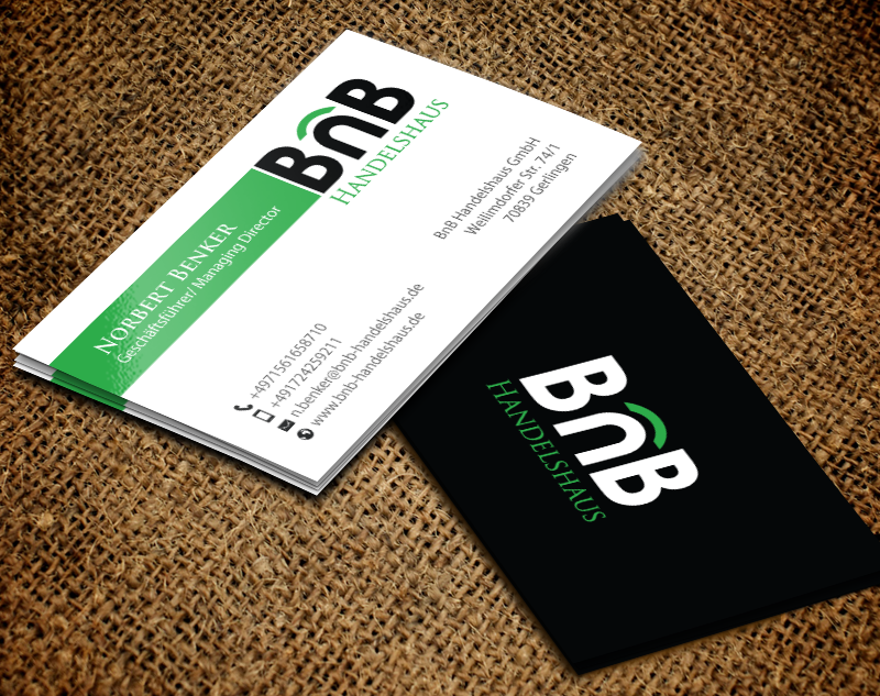 Diseño de Tarjeta de Presentación por chandrayaan.creative para BnB Handelshaus | Diseño #13232521