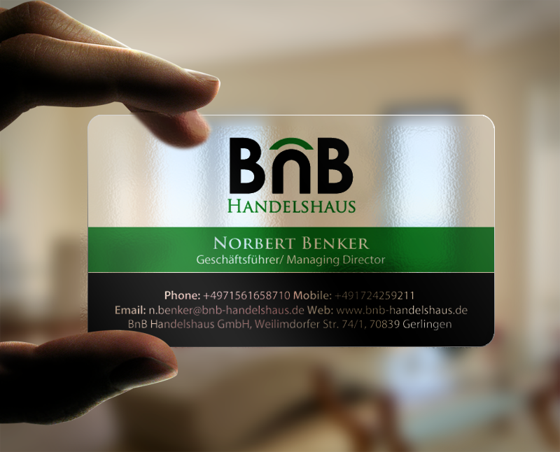 Visitenkarten-Design von chandrayaan.creative für BnB Handelshaus | Design #13233414