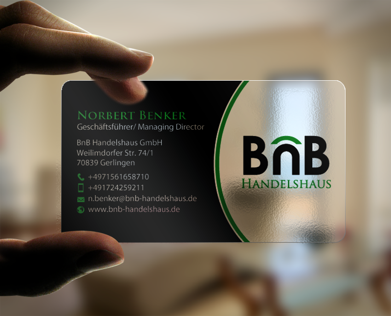 Diseño de Tarjeta de Presentación por chandrayaan.creative para BnB Handelshaus | Diseño #13233529