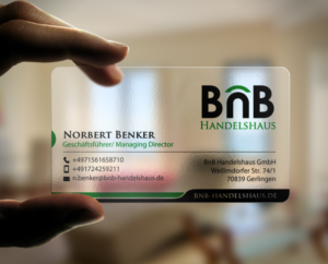 Diseño de Tarjeta de Presentación por chandrayaan.creative para BnB Handelshaus | Diseño: #13233530