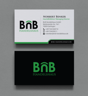 Diseño de Tarjeta de Presentación por chandrayaan.creative para BnB Handelshaus | Diseño: #13233534