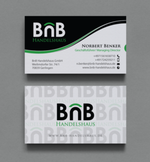 Diseño de Tarjeta de Presentación por chandrayaan.creative para BnB Handelshaus | Diseño: #13233536