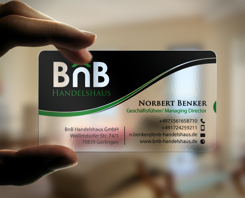 Visitenkarten-Design von chandrayaan.creative für BnB Handelshaus | Design #13234939