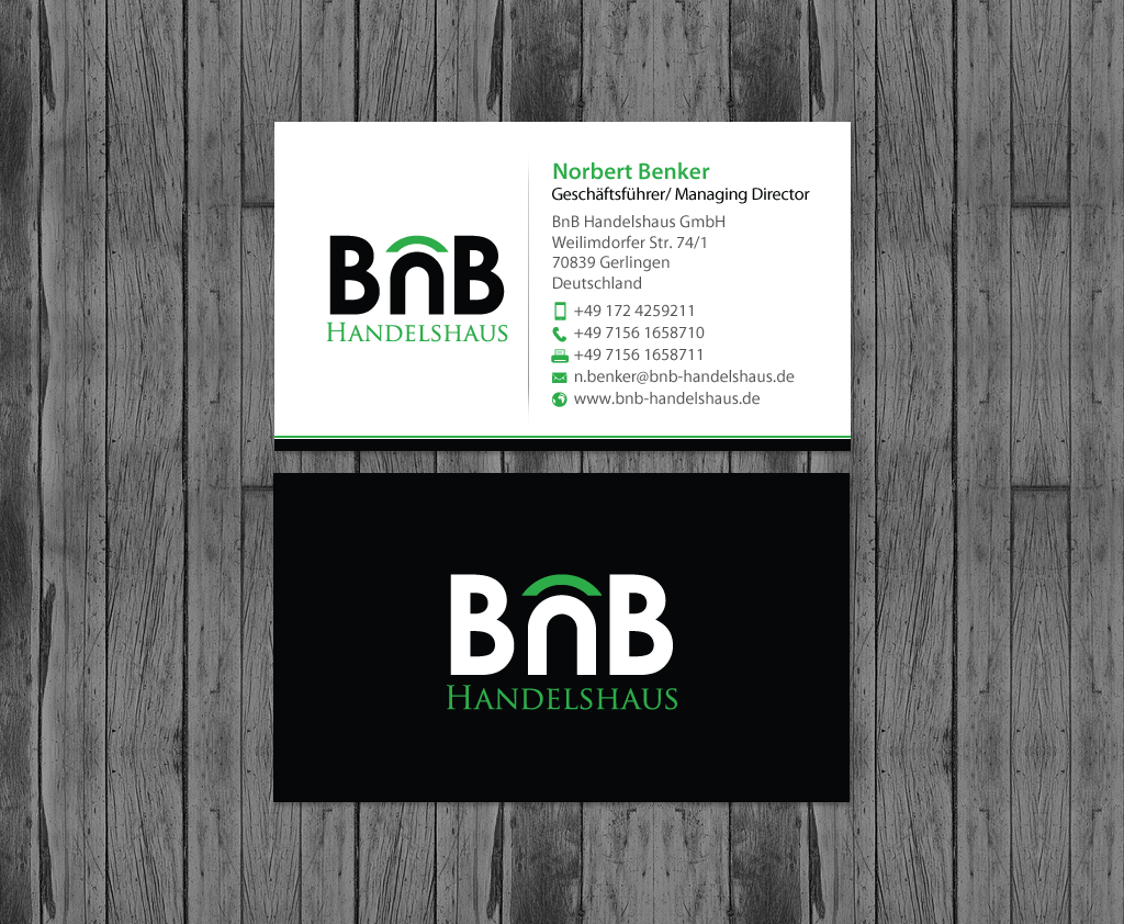Visitenkarten-Design von chandrayaan.creative für BnB Handelshaus | Design #13312182
