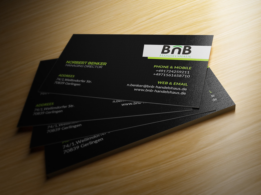 Business Card Design by shachibelani for BnB Handelshaus | Design #13245785