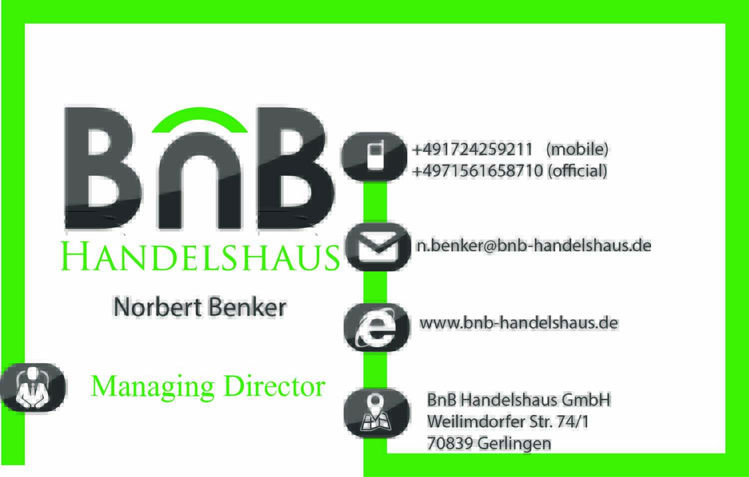 Business Card Design by Noel jose@lamtastudios for BnB Handelshaus | Design #13291278