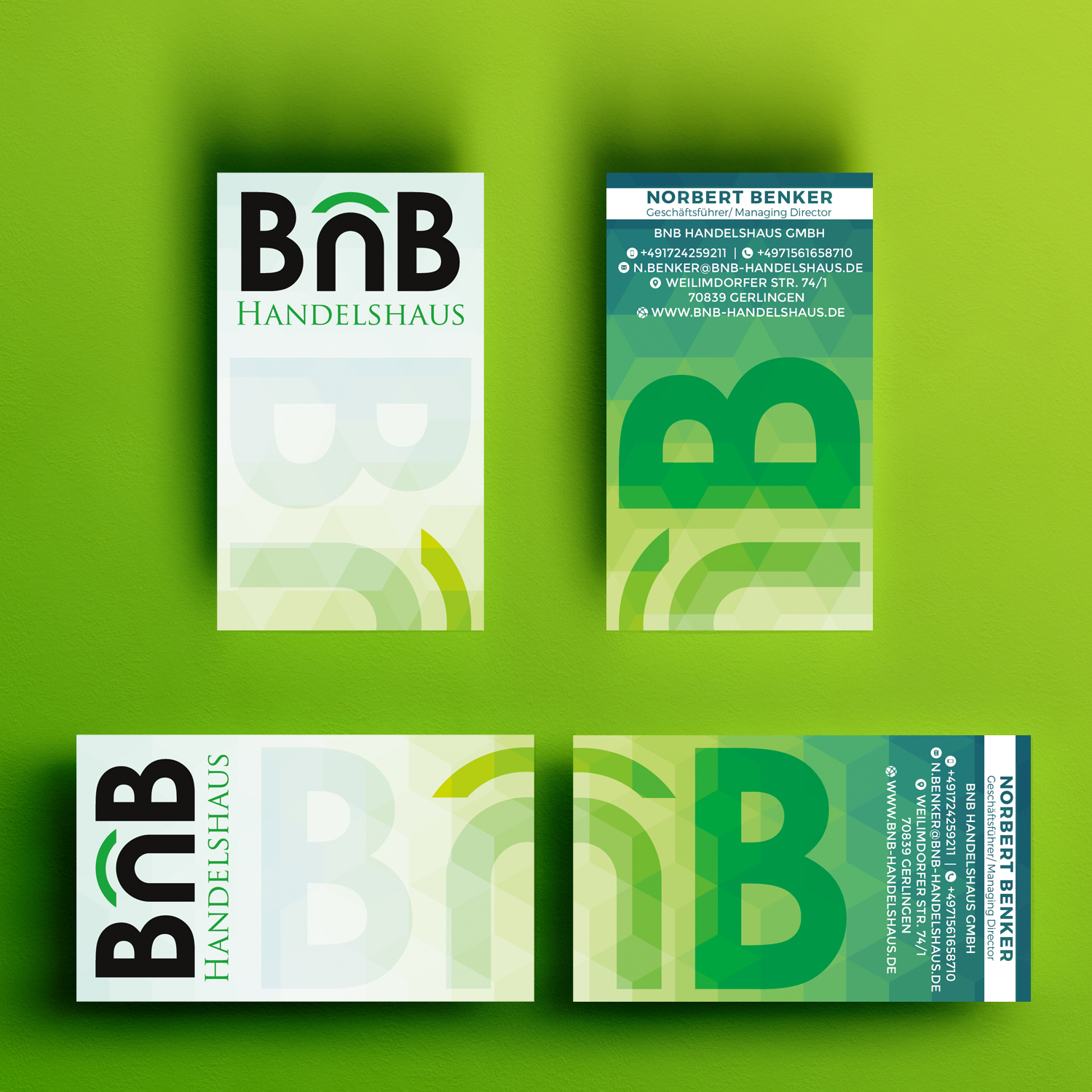 Business Card Design by infiniumtech for BnB Handelshaus | Design #13223920