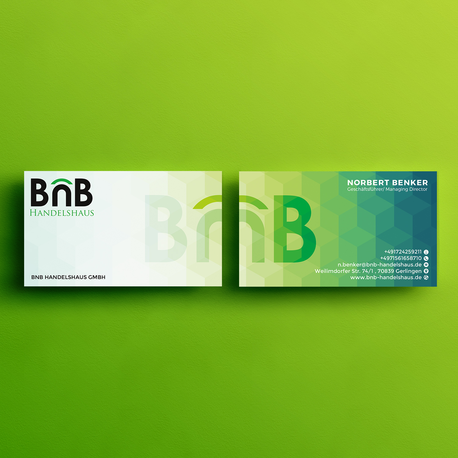 Design de Carte de Visite par infiniumtech pour BnB Handelshaus | Design #13289369