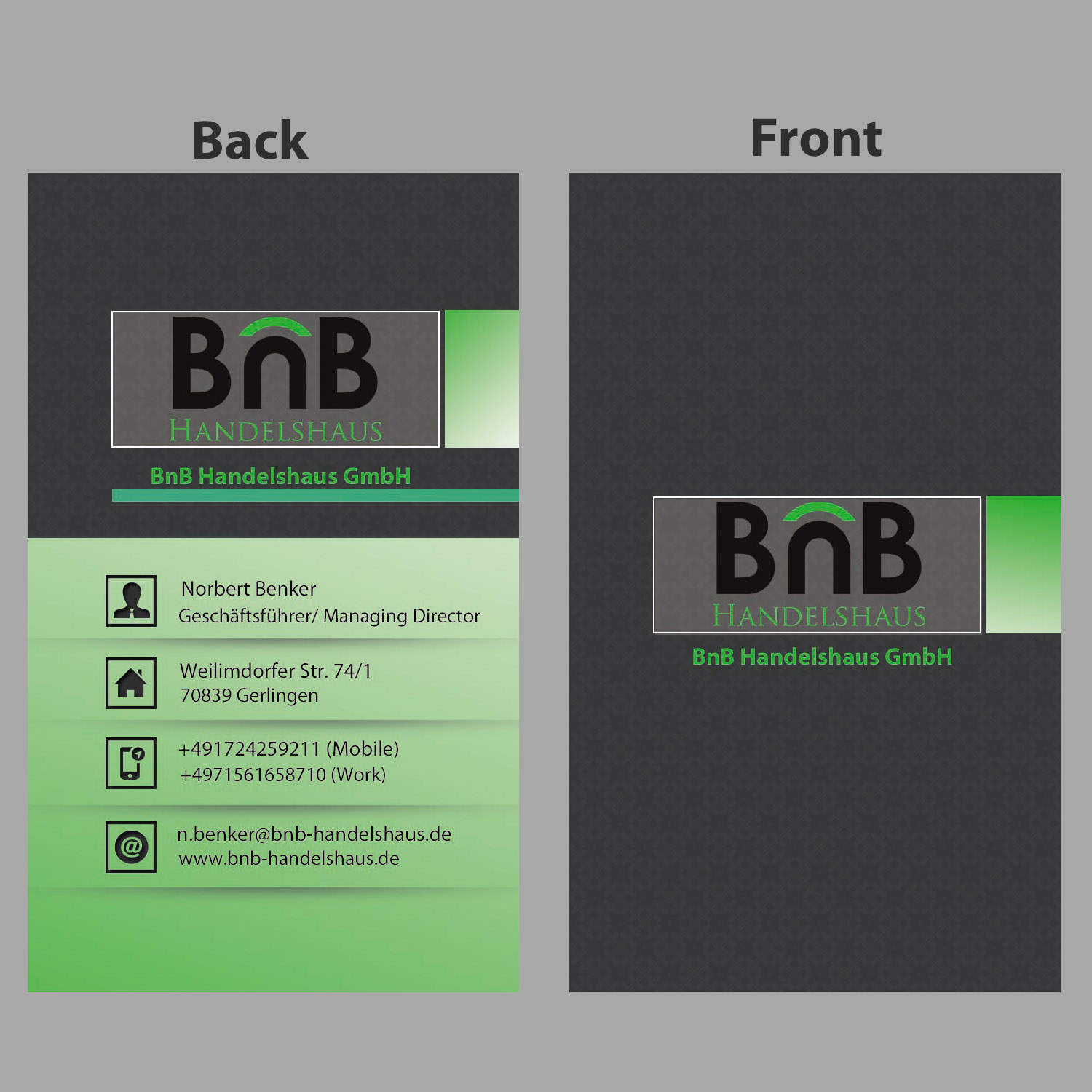 Design de Carte de Visite par Lesaba Design pour BnB Handelshaus | Design #13288891