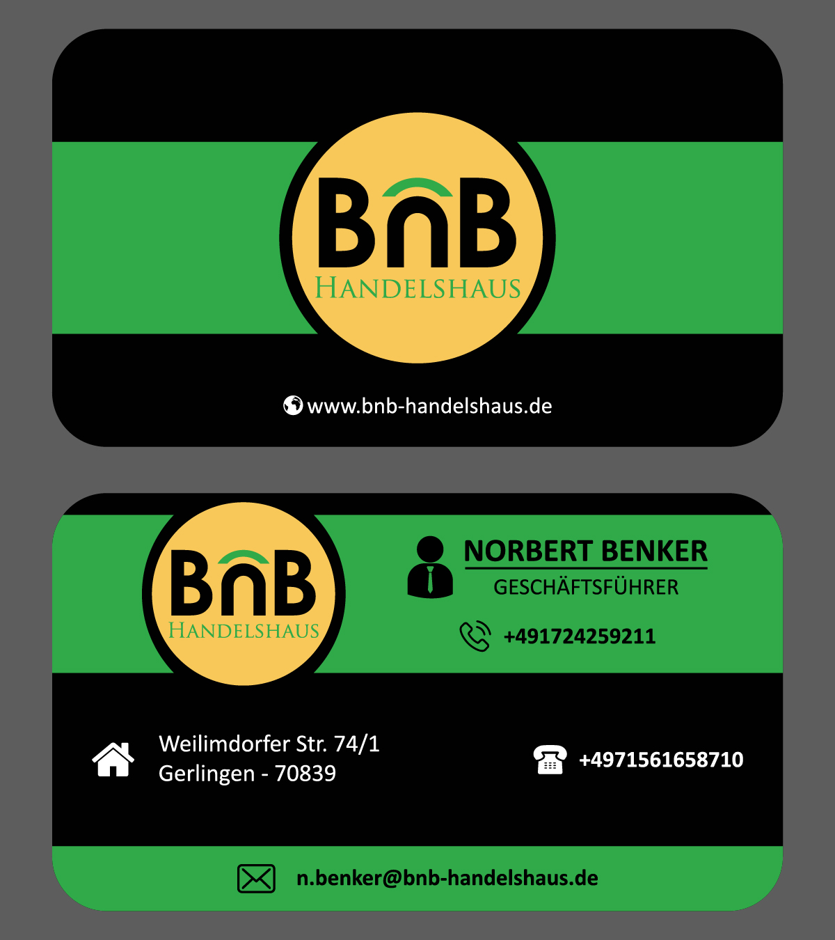 Diseño de Tarjeta de Presentación por rahulparjapati0999 para BnB Handelshaus | Diseño #13262726