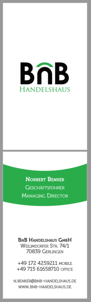 Business Card Design by prz for BnB Handelshaus | Design: #13303323