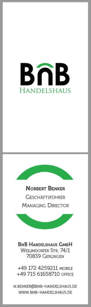 Business Card Design by prz for BnB Handelshaus | Design: #13303324