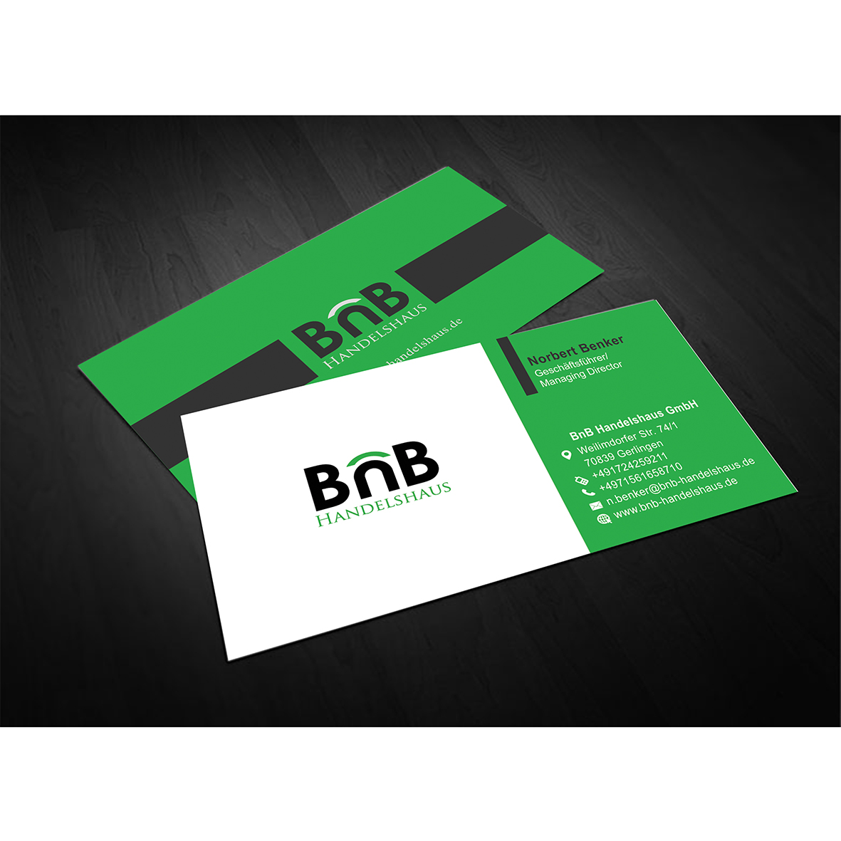Business Card Design by lyndon for BnB Handelshaus | Design #13285539
